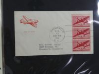 USA Luftpost u.a. mit Zeppelin besammelt auf selbstegestalteten Seiten #MA084