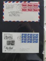 USA Luftpost u.a. mit Zeppelin besammelt auf selbstegestalteten Seiten #MA084