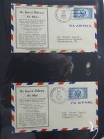 USA Luftpost u.a. mit Zeppelin besammelt auf selbstegestalteten Seiten #MA084