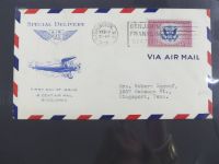 USA Luftpost u.a. mit Zeppelin besammelt auf selbstegestalteten Seiten #MA084