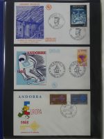 Andorra Sammlung FDCs mit Besseren auf selbstgestalteten Seiten #MA103