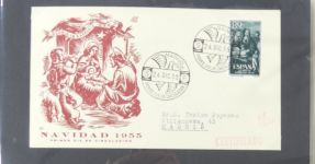 Spanien Sammlung FDCs in 7 Alben auf selbstgestalteten Seiten #MA104