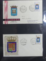Spanien Sammlung FDCs in 7 Alben auf selbstgestalteten Seiten #MA104