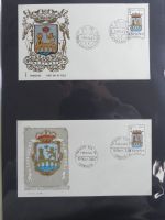 Spanien Sammlung FDCs in 7 Alben auf selbstgestalteten Seiten #MA104