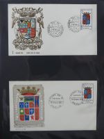 Spanien Sammlung FDCs in 7 Alben auf selbstgestalteten Seiten #MA104
