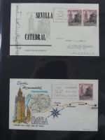 Spanien Sammlung FDCs in 7 Alben auf selbstgestalteten Seiten #MA104