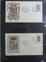 Spanien Sammlung FDCs in 7 Alben auf selbstgestalteten Seiten #MA104