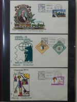 Spanien Sammlung FDCs in 7 Alben auf selbstgestalteten Seiten #MA104