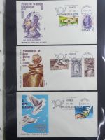 Spanien Sammlung FDCs in 7 Alben auf selbstgestalteten Seiten #MA104