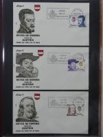 Spanien Sammlung FDCs in 7 Alben auf selbstgestalteten Seiten #MA104