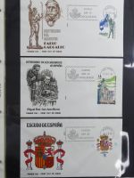 Spanien Sammlung FDCs in 7 Alben auf selbstgestalteten Seiten #MA104