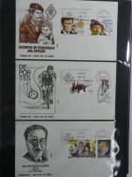 Spanien Sammlung FDCs in 7 Alben auf selbstgestalteten Seiten #MA104