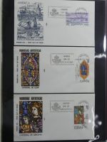 Spanien Sammlung FDCs in 7 Alben auf selbstgestalteten Seiten #MA104