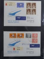 Schweiz Kiste mit FDCs auf selbstgestalteten Seiten #MA093