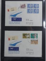 Schweiz Kiste mit FDCs auf selbstgestalteten Seiten #MA093