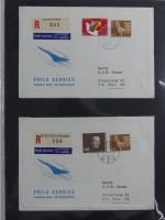 Schweiz Kiste mit FDCs auf selbstgestalteten Seiten #MA093