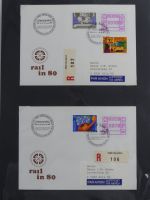 Schweiz Kiste mit FDCs auf selbstgestalteten Seiten #MA093