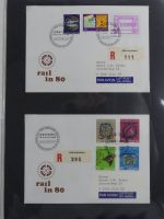Schweiz Kiste mit FDCs auf selbstgestalteten Seiten #MA093