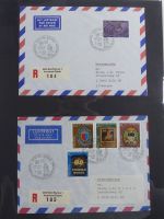 Schweiz Kiste mit FDCs auf selbstgestalteten Seiten #MA093