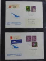 Schweiz Kiste mit FDCs auf selbstgestalteten Seiten #MA093