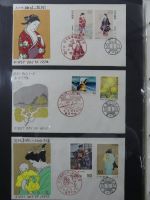 Japan Sammlung der FDCs in 6 Bindern auf selbstgestalteten Seiten #MA095