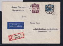 Danzig 247, 254 auf Brief Einschreiben Luftpost #DAX99