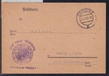 Danzig Frei durch Ablösung auf Postkarte mit Briefstempel Senat Danzig #DAY09