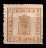 Mecklenburg Schwerin 8 y ohne Gummi geprüft Berger BPP, dünne Stelle #DBA88