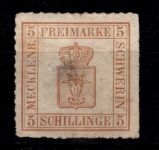 Mecklenburg Schwerin 8 x ohne Gummi geprüft Berger BPP, dünne Stelle #DBA89