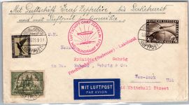 Deutsches Reich 367, 384, 424 auf Brief Zeppelinpost #DBT18