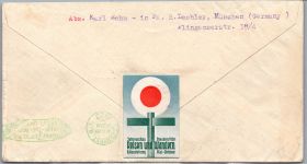 Deutsches Reich 367, 384, 424 auf Brief Zeppelinpost #DBT18