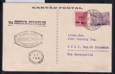 Deutsches Reich auf Postkarte Zeppelinpost #DBT24