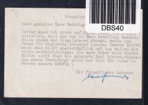 BRD 213 auf Postkarte als Einzelfrankatur Oberrand #DBS40