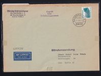 BRD 1448 auf Brief portogerechte Blinden-Luftpostsendung #DBS49