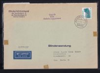 BRD 1448 auf Brief portogerechte Blinden-Luftpostsendung #DBS50
