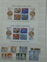 DDR Sammlungsartiges Lager mit Marx Blöcken in 2 Einsteckalben #MA326