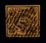 Braunschweig 6 b gestempelt geprüft Brettl BPP, leichte Mängel #DCA96
