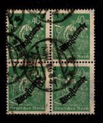 Deutsches Reich Dienstmarken 77 b gestempelt im 4er Block, gepr. Oechsner #DBZ35