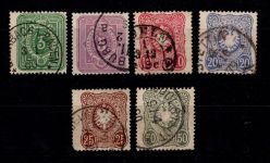 Deutsches Reich 31-35 B, 38 B gestempelt alle geprüft Jäschke BPP #DBY70