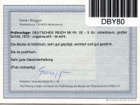 Deutsches Reich 22 postfrisch Befund Brugger BPP #DBY80