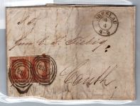 Preußen 1 auf Postkarte als Mehrfachfrankatur #DCS01