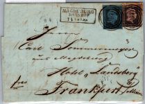 Preußen 2, 3 auf Brief als Mischfrankatur #DCS03