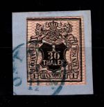 Hannover 10 gestempelt auf Briefstück, berührt #DCS16