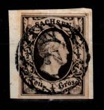 Sachsen 3 gestempelt leichte Mängel, etwas fleckig #DCS43