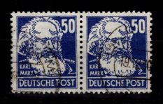 SBZ 224 waag. Paar gestempelt geprüft Schönherr VP #DDR22