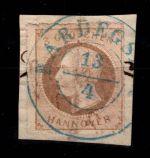 Hannover 25 gestempelt auf Briefstück #DCS33