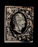 Sachsen 3 gestempelt leichte Mängel, etwas fleckig #DCS44