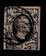 Sachsen 3 gestempelt Mängel, fleckig #DCS45