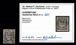 Deutsches Reich 350 gestempelt Kurzbefund Oechsner BPP #DCB75
