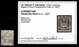 Deutsches Reich 350 gestempelt Kurzbefund Oechsner BPP #DCB75